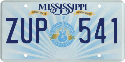 MS license plate ZUP541