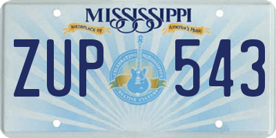 MS license plate ZUP543