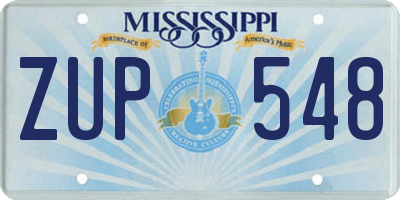 MS license plate ZUP548