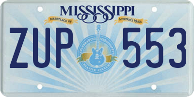 MS license plate ZUP553