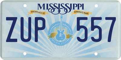 MS license plate ZUP557