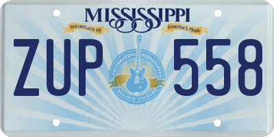 MS license plate ZUP558