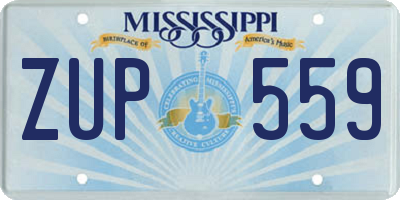 MS license plate ZUP559
