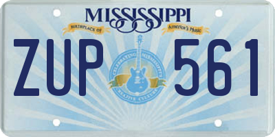 MS license plate ZUP561