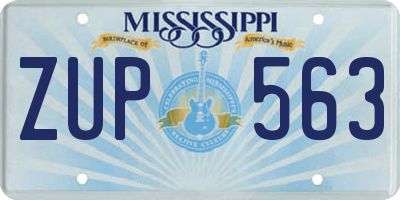 MS license plate ZUP563
