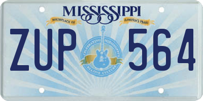 MS license plate ZUP564