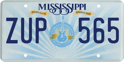MS license plate ZUP565