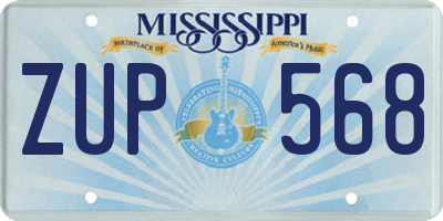 MS license plate ZUP568