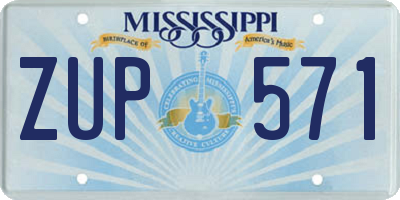 MS license plate ZUP571