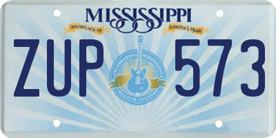 MS license plate ZUP573