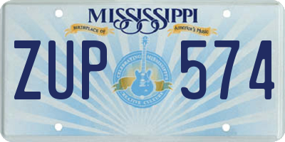 MS license plate ZUP574
