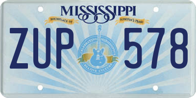 MS license plate ZUP578