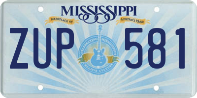 MS license plate ZUP581
