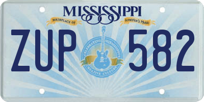 MS license plate ZUP582