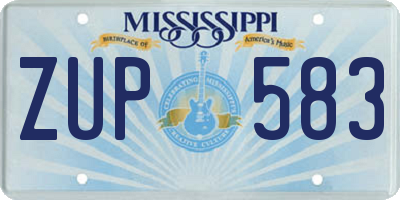 MS license plate ZUP583