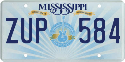 MS license plate ZUP584