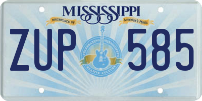 MS license plate ZUP585