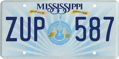 MS license plate ZUP587