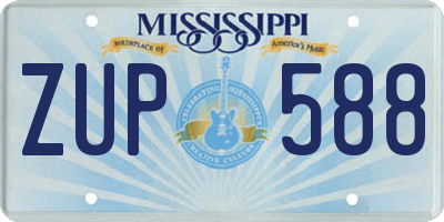 MS license plate ZUP588