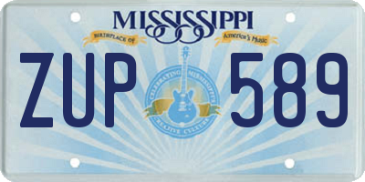 MS license plate ZUP589