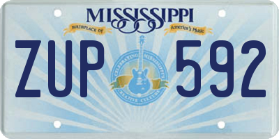 MS license plate ZUP592