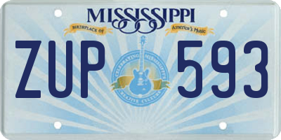 MS license plate ZUP593