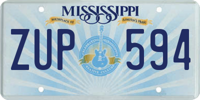 MS license plate ZUP594