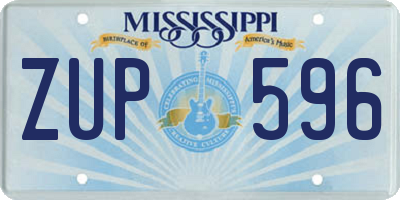 MS license plate ZUP596
