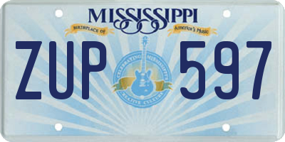 MS license plate ZUP597