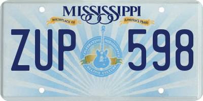 MS license plate ZUP598