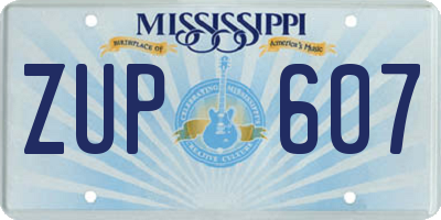 MS license plate ZUP607