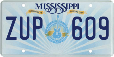 MS license plate ZUP609