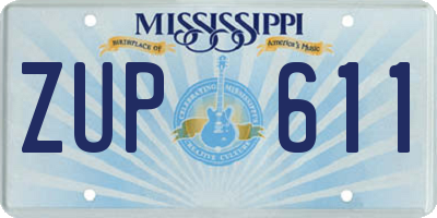 MS license plate ZUP611