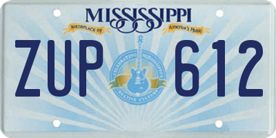 MS license plate ZUP612