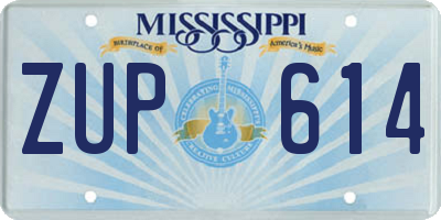 MS license plate ZUP614