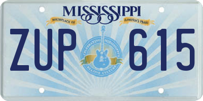 MS license plate ZUP615