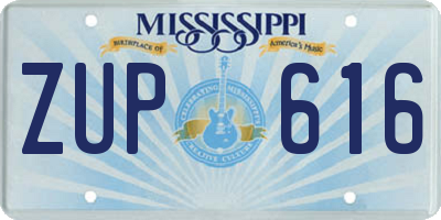 MS license plate ZUP616