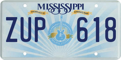 MS license plate ZUP618