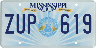 MS license plate ZUP619