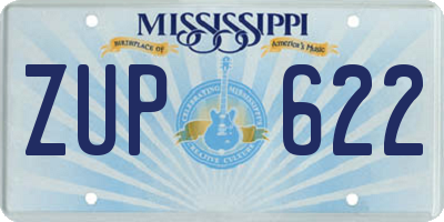 MS license plate ZUP622