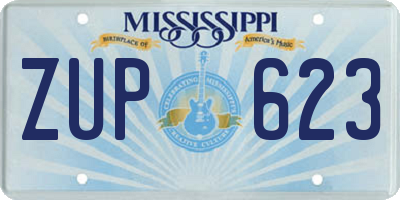 MS license plate ZUP623