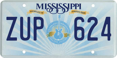 MS license plate ZUP624