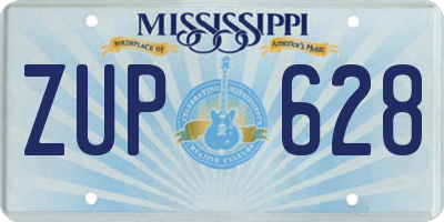 MS license plate ZUP628