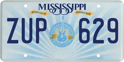 MS license plate ZUP629