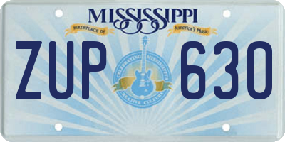 MS license plate ZUP630