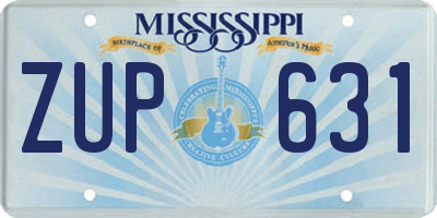 MS license plate ZUP631
