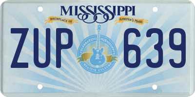 MS license plate ZUP639