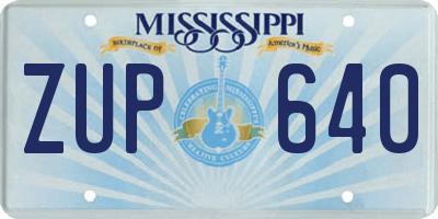 MS license plate ZUP640