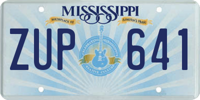 MS license plate ZUP641
