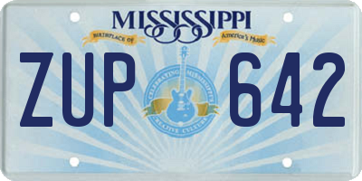 MS license plate ZUP642
